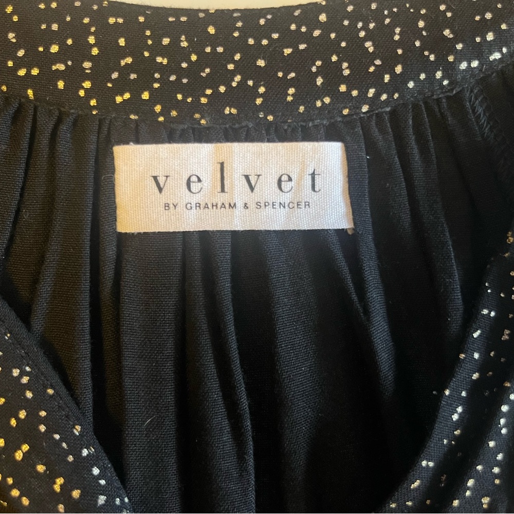 Velvet by Graham & Spencer Black with Metallic Speckles Woven Top SIZE SMALL - Picture 5 of 5